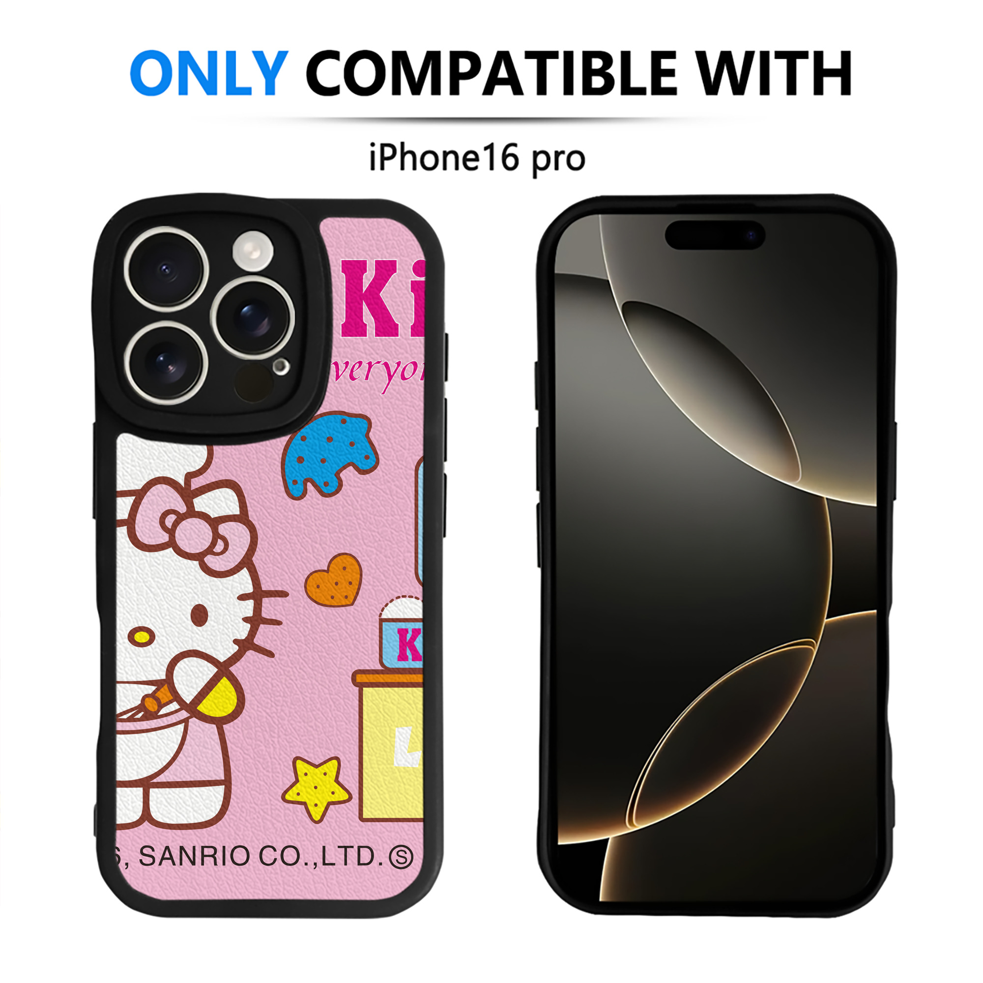 （画像用） Hello Kitty ハローキティ 【iPhone 16シリーズ対応】シリコンスマホケース（レザー調） 材質：シリコン
